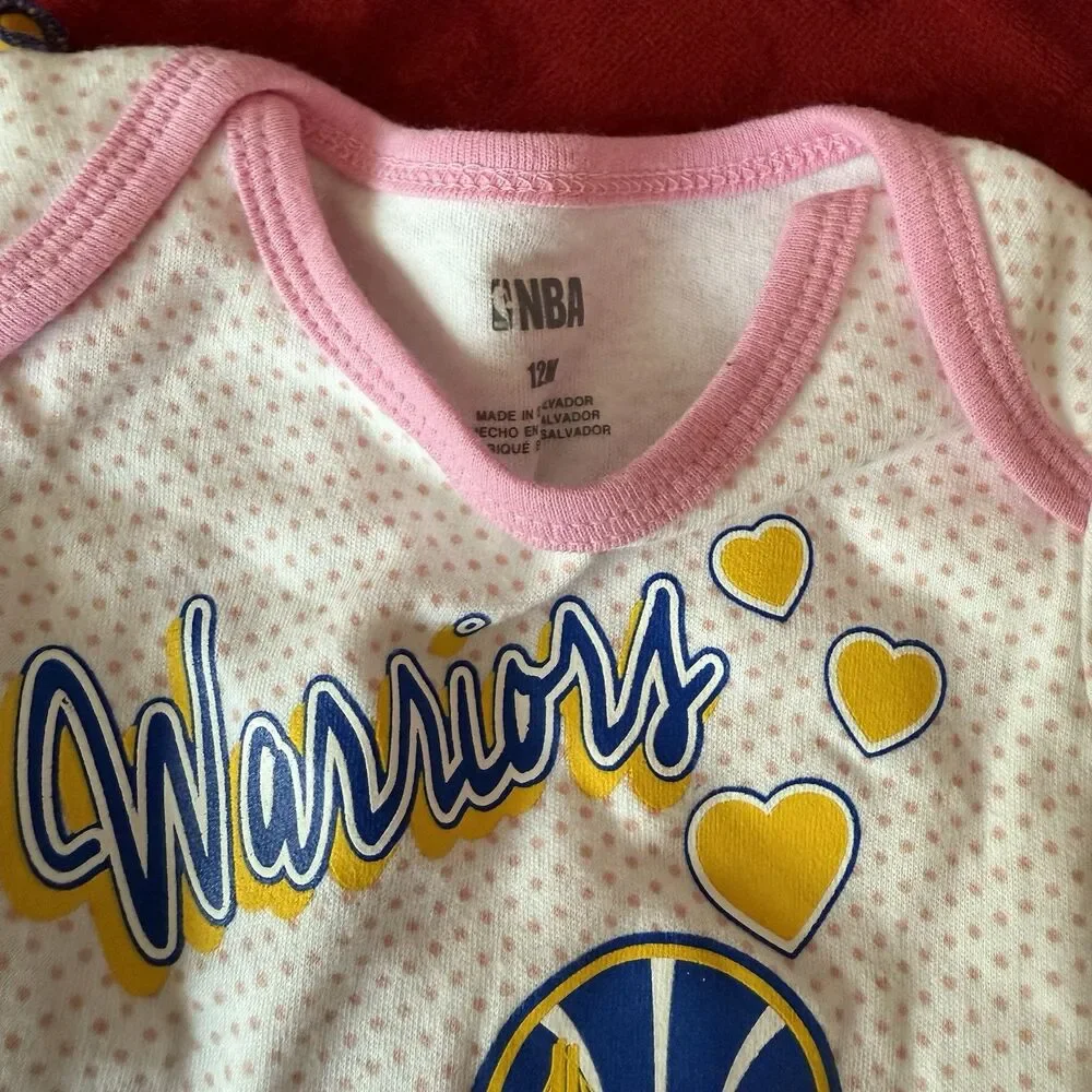 Golden State Warriors NBA Baby Infant One Piece Creeper SZ 12M Lot Of 3 - Picture 7 of 7